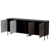 Cama 4D CORTINA komoda 200x40x81 juoda / riešutmedžio spalva Cama 4D CORTINA komoda 200x40x81 juoda / riešutmedžio spalva