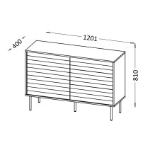 Cama CORTINA 1D3S komoda 120x40x81 juoda Cama CORTINA 1D3S komoda 120x40x81 juoda