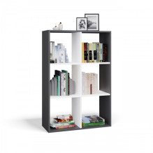 MALAX 2X3 SHELVING UNIT, ANTHRACITE / WHITE