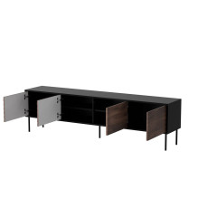 Cama CORTINA 4D TV spintelė 200x40x55 juoda / riešutmedžio spalvos