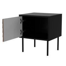 Bedside cabinet, 2 pcs. CORTINA 45x40x51 black / walnut Bedside cabinet, 2 pcs. CORTINA 45x40x51 black / walnut