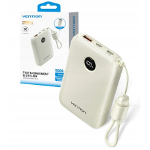 „Vention“ 10000mAh išorinė baterija, 2xUSB-C, 1xUSB-A, 22,5 W, smėlio spalvos „Vention“ 10000mAh išorinė baterija, 2xUSB-C, 1xUSB-A, 22,5 W, smėlio spalvos