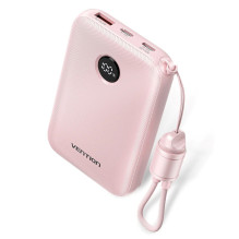 „Vention“ 10000mAh išorinė baterija, 2xUSB-C, 1xUSB-A, 22,5 W, rožinė „Vention“ 10000mAh išorinė baterija, 2xUSB-C, 1xUSB-A, 22,5 W, rožinė
