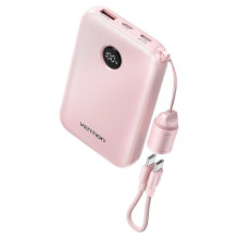 „Vention“ 10000mAh išorinė baterija, 2xUSB-C, 1xUSB-A, 22,5 W, rožinė „Vention“ 10000mAh išorinė baterija, 2xUSB-C, 1xUSB-A, 22,5 W, rožinė
