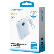„Vention“ 10000mAh išorinė baterija (2xUSB-C, 1xUSB-A), 22,5 W, mėlyna „Vention“ 10000mAh išorinė baterija (2xUSB-C, 1xUSB-A), 22,5 W, mėlyna