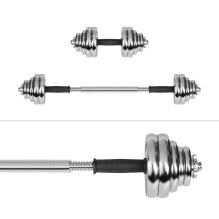 REBEL ACTIVE Chrome Adjustable Dumbbells in a Case 30 kg with Barbell REBEL ACTIVE Chrome Adjustable Dumbbells in a Case 30 kg with Barbell