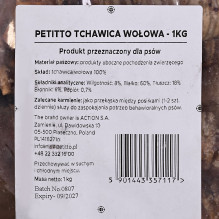 PETITTO jautienos trachejos skanėstas šunims - 1 kg