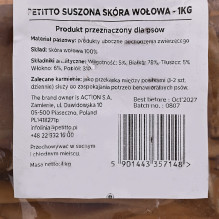 PETITTO džiovintos jautienos odos skanėstas šunims - 1 kg