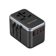 „Vention“ 65 W „GaN“ kelioninis adapteris ir įkroviklis, 2 x USB-A, 2 x USB-C