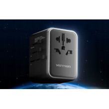 „Vention“ 65 W „GaN“ kelioninis adapteris ir įkroviklis, 2 x USB-A, 2 x USB-C