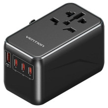 Adapteris su „Vention“ 100 W įkrovikliu, 1 x USB-A, 3 x USB-C