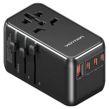 Adapteris su „Vention“ 100 W įkrovikliu, 1 x USB-A, 3 x USB-C