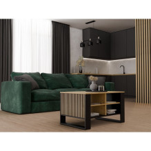 MODERN 4P SLIM ARTISAN COFFEE TABLE WITH BLACK LEGS MODERN 4P SLIM ARTISAN COFFEE TABLE WITH BLACK LEGS