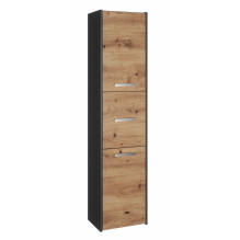 Topeshop S43 ANTRACYT / ARTISAN office bookcase