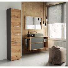 Topeshop S43 ANTRACYT / ARTISAN biuro knygų lentyna