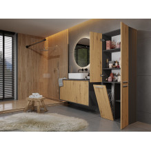 Topeshop NEL 1K DD ANT / ART KP bathroom storage cabinet Graphite, Oak Topeshop NEL 1K DD ANT / ART KP bathroom storage cabinet Graphite, Oak