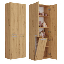 Topeshop NEL 1K DD ART KPL vonios spintelė daiktams laikyti, ąžuolo spalvos