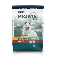 PUPIL Prime sausas šunų ėdalas su jautiena ir daržovėmis, 10 kg