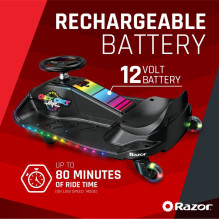 „Razor CRAZY CART Shift Lightshow Lithium“ – elektrinė dreifo transporto priemonė „Razor CRAZY CART Shift Lightshow Lithium“ – elektrinė dreifo transporto priemonė