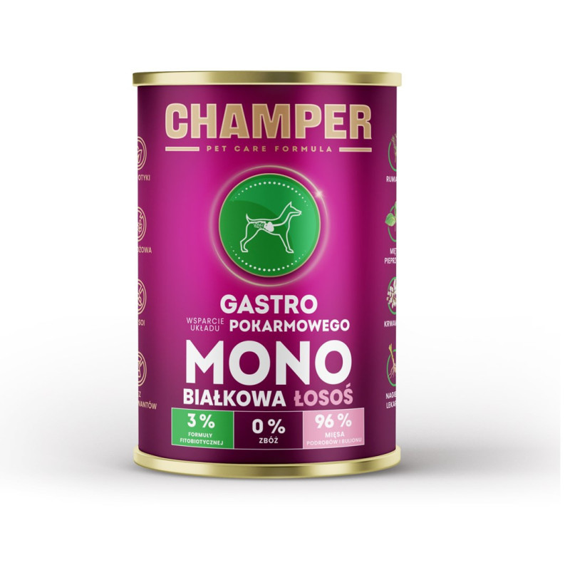 CHAMPER Gastro Monoprotein Salmon - šlapias šunų ėdalas - 400 g