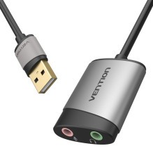 „Vention“ USB išorinė garso plokštė, 0,15 m, pilko metalo, 1,2 m „Vention“ USB išorinė garso plokštė, 0,15 m, pilko metalo, 1,2 m
