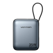 „Vention“ 10000mAh 35W – išorinė baterija su USB-C laidu (pilka)