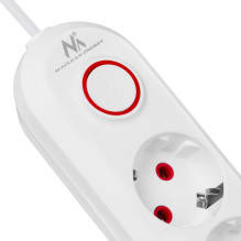 Maclean power strip, 5 socket extension + 3xUSB, 110-240V AC 50 / 60Hz, 2.1A max 2500W, 1.5m, white, MCE395 W Maclean power strip, 5 socket extension + 3xUSB, 110-240V AC 50 / 60Hz, 2.1A max 2500W, 1.5m, white, MCE395 W