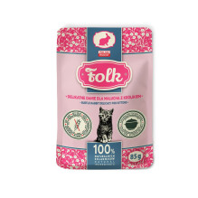 FOLK Kitten Subtle triušių delikatesas - šlapias kačių ėdalas - 85 g FOLK Kitten Subtle triušių delikatesas - šlapias kačių ėdalas - 85 g
