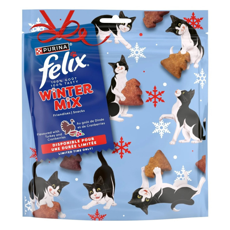 PURINA Felix Winter Mix kalakutienos ir spanguolių skonio kačių skanėstai, 200 g