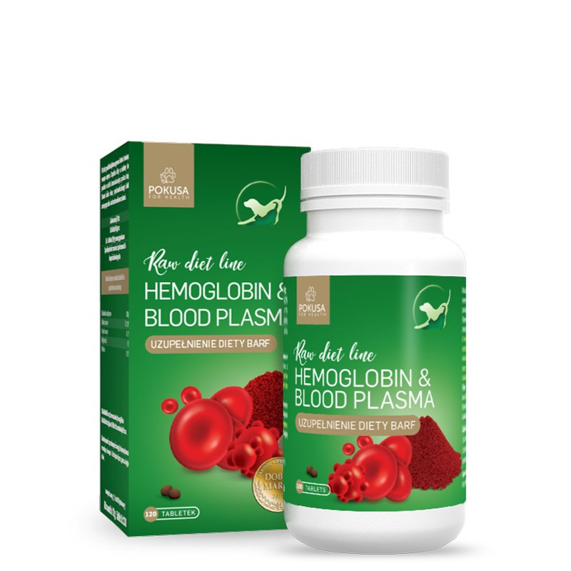POKUSA RawDietLine Hemoglobin &amp; Blood plasma - supplements for dogs and cats - 120 pcs