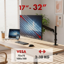 Maclean monitor mount, gas spring, 17"-32", 2-10kg, black, MC-135 Maclean monitor mount, gas spring, 17"-32", 2-10kg, black, MC-135