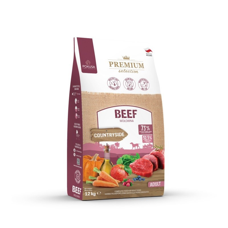POKUSA Premium Selection Beef Adult - dry dog food - 12kg