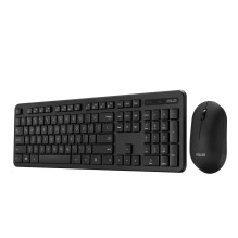 ASUS CW100 klaviatūra, komplekte pelė, universali belaidė RF, QWERTY, JAV anglų, juoda