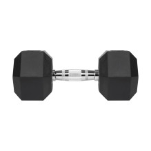 REBEL ACTIVE Rubber-coated cast iron dumbbells 2x15 kg