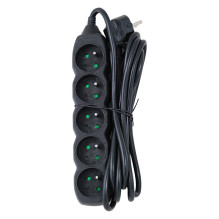Esperanza ELK208K Power strip 5GN / 3M Black Esperanza ELK208K Power strip 5GN / 3M Black