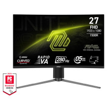 MSI MAG276CPXF kompiuterio monitorius 68,6 cm (27") 1920 x 1080 pikselių „Full HD“ LCD Juoda