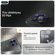 „Motorola edge 70“ 17 cm (6,7 colio) dviejų SIM kortelių „Android 16.0“ 5G USB C tipo 12 GB 512 GB 4800 mAh pilkas