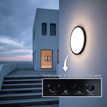 Maclean LED lamp with motion sensor, PIR sensor, black, 10W, IP65, 1000lm, neutral color, MCE525 B