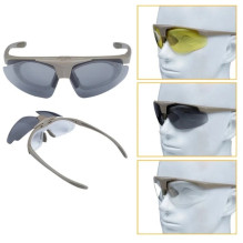 Wosport Tan shooting glasses - 3 interchangeable visors, strap Wosport Tan shooting glasses - 3 interchangeable visors, strap
