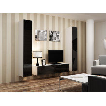 Cama Full cabinet VIGO '180' 180 / 40 / 30 white / black gloss