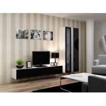 Cama Pilna spintelė VIGO \'180\' 180 / 40 / 30 balta / juoda blizgi Cama Pilna spintelė VIGO \'180\' 180 / 40 / 30 balta / juoda blizgi