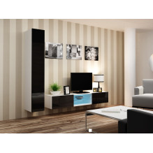 Cama Full cabinet VIGO '180' 180 / 40 / 30 white / black gloss
