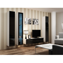 Cama Pilna spintelė VIGO \'180\' 180 / 40 / 30 balta / juoda blizgi Cama Pilna spintelė VIGO \'180\' 180 / 40 / 30 balta / juoda blizgi