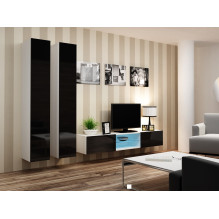 Cama Pilna spintelė VIGO \'180\' 180 / 40 / 30 balta / juoda blizgi Cama Pilna spintelė VIGO \'180\' 180 / 40 / 30 balta / juoda blizgi
