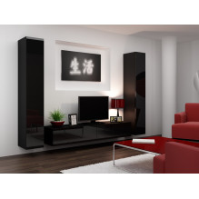 Cama Full cabinet VIGO '180' 180 / 40 / 30 black / black gloss