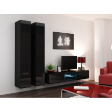 Cama Full cabinet VIGO '180' 180 / 40 / 30 black / black gloss