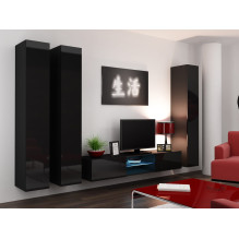 Cama Full cabinet VIGO '180' 180 / 40 / 30 black / black gloss