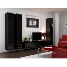 Cama Full cabinet VIGO '180' 180 / 40 / 30 black / black gloss