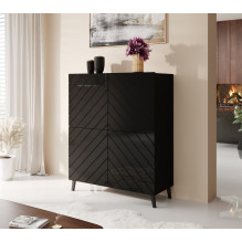Shelving unit ABETO 100.5 x 40 x 121.5 cm black / gloss black Shelving unit ABETO 100.5 x 40 x 121.5 cm black / gloss black
