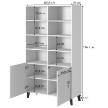 Shelving unit PAFOS 100x40x176.5 cm white matt Shelving unit PAFOS 100x40x176.5 cm white matt